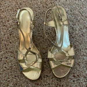 Franco Sarto gold wedges